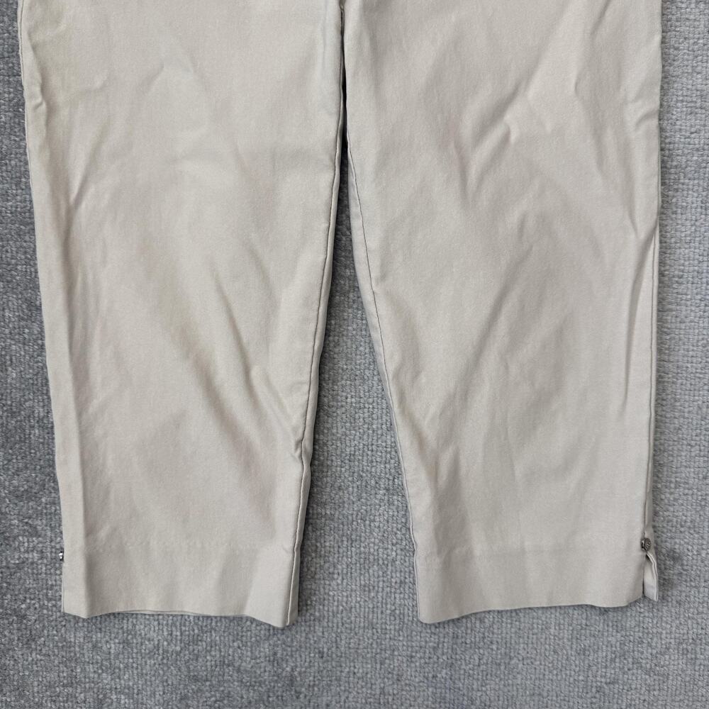 Chico's Pants Womens 4 Beige Stretch Pull On Capri Straight Leg Twill Casual - Picture 3 of 12